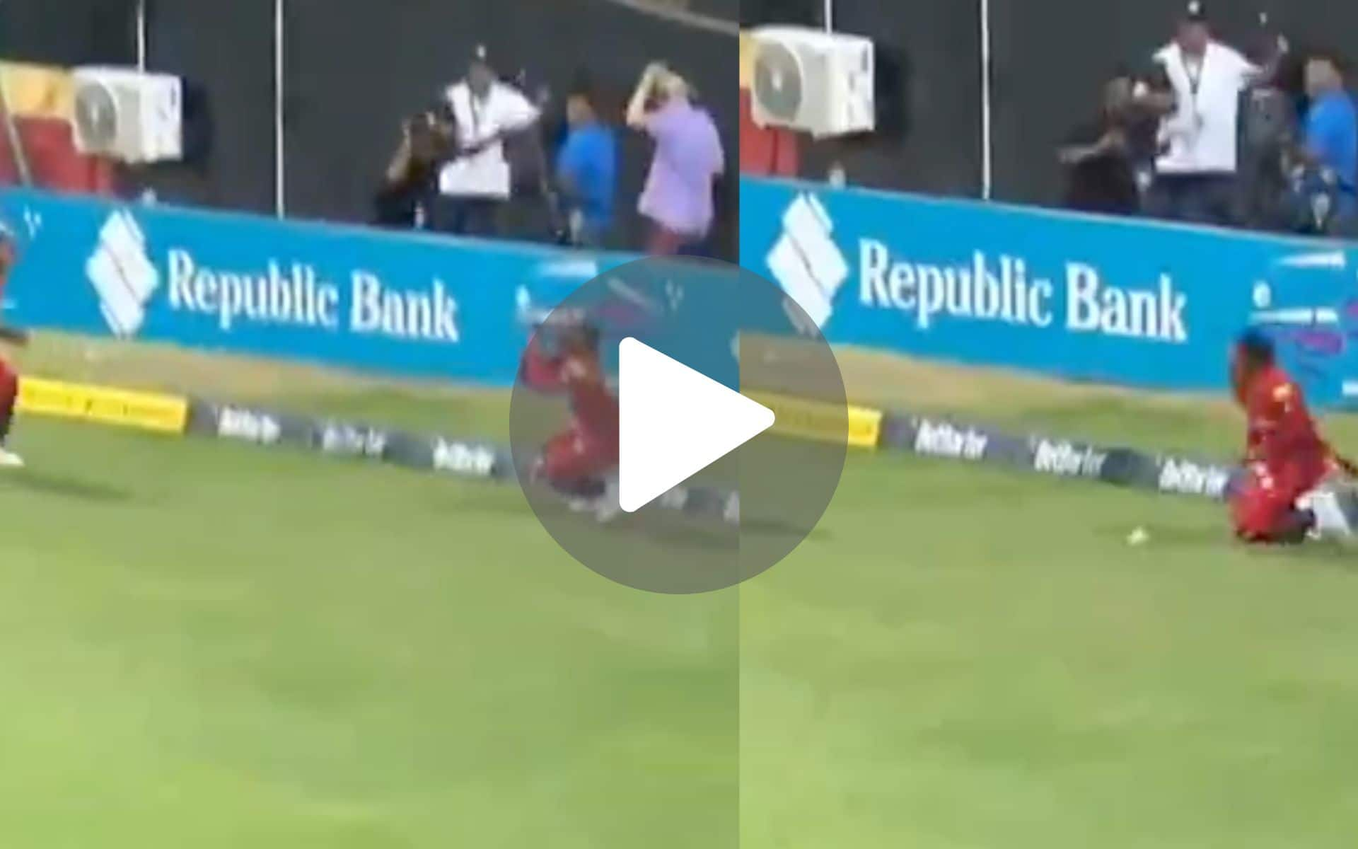 [Watch] Keacy Carty Returns Favours To The Patriots As He Drops A Dolly In CPL 2024